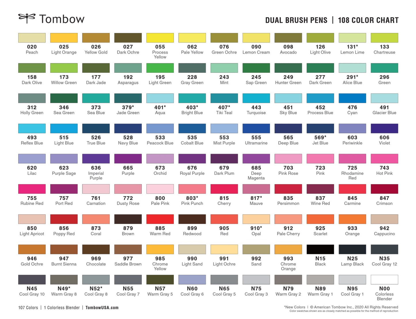 TOMBOW - Dual Brush Pen Set de 6 - Yay Sorbet