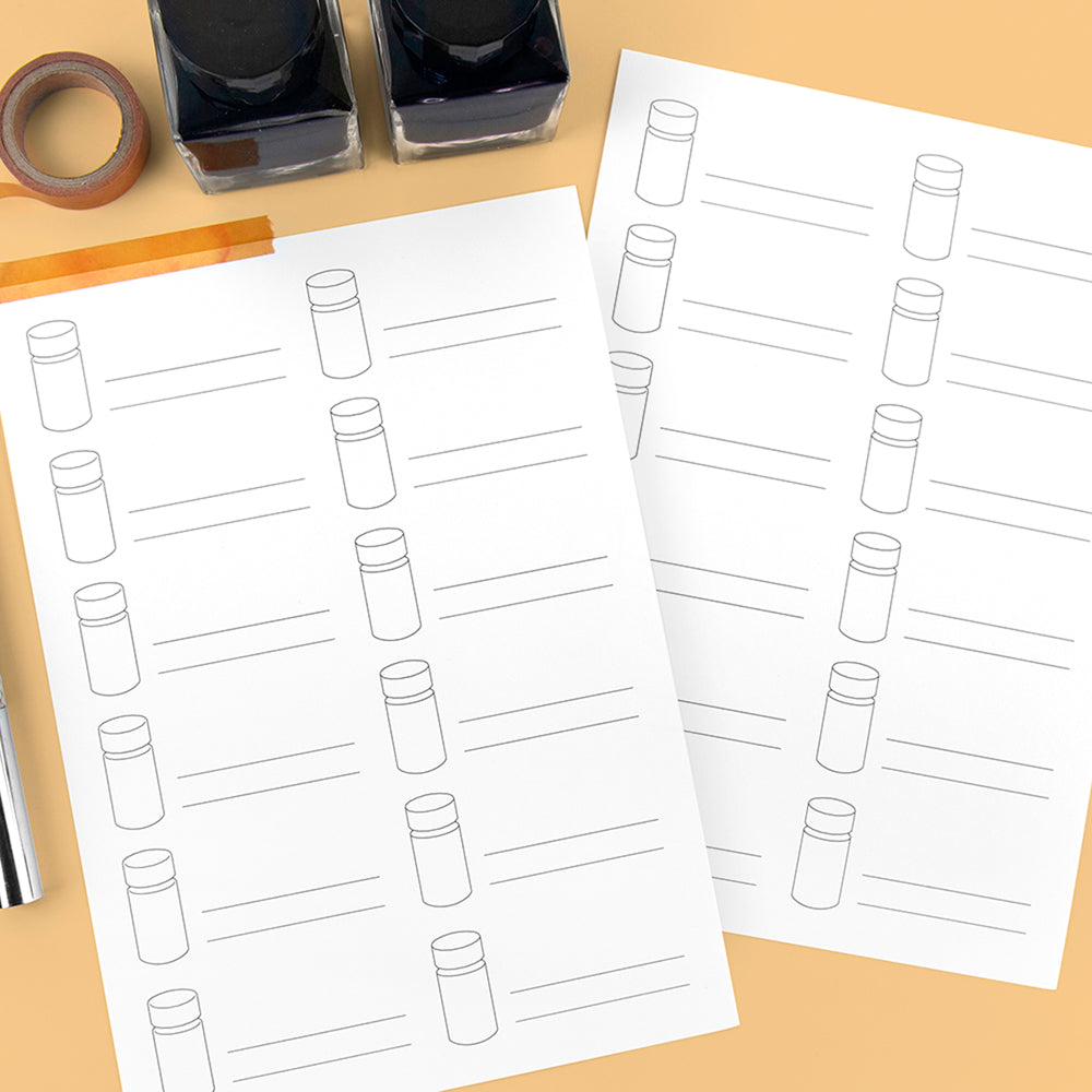 WEARINGEUL - Ink Color Swatch Paper (Ink Color Swatch Cards)