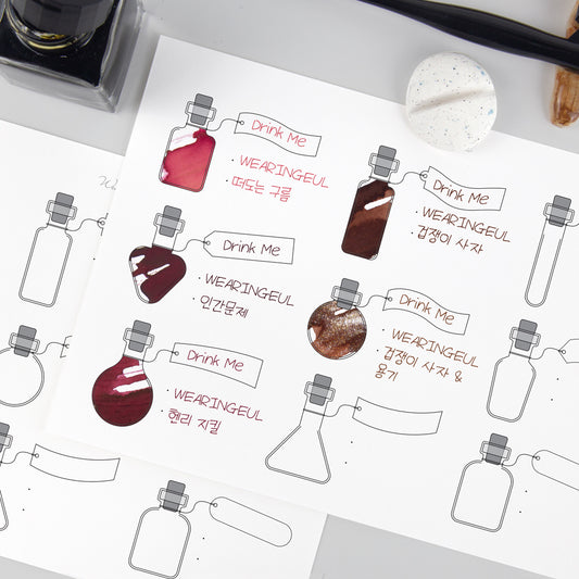 WEARINGEUL - Alice's Potion Ink Color Swatch (Tarjetas Muestras de color de Tintas)