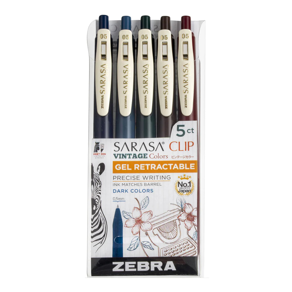 ZEBRA - Sarasa Clip Gel Retractable Pen Sets - Colores Claros (Boligrafo de Gel Retractiles)