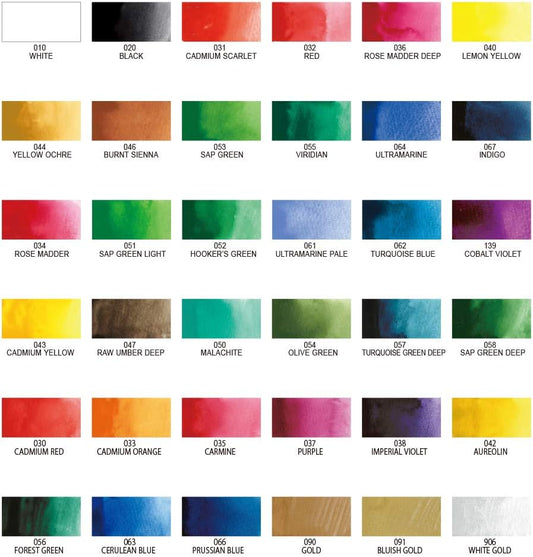 KURETAKE ZIG - Gansai Tambi Watercolor Sets - 36 Colores