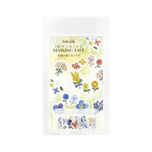 Bande Masking Tape Small Flowers Blooming in Embroidered Forest