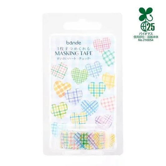 Bande Masking Tape Pastel Hearts - Checkered