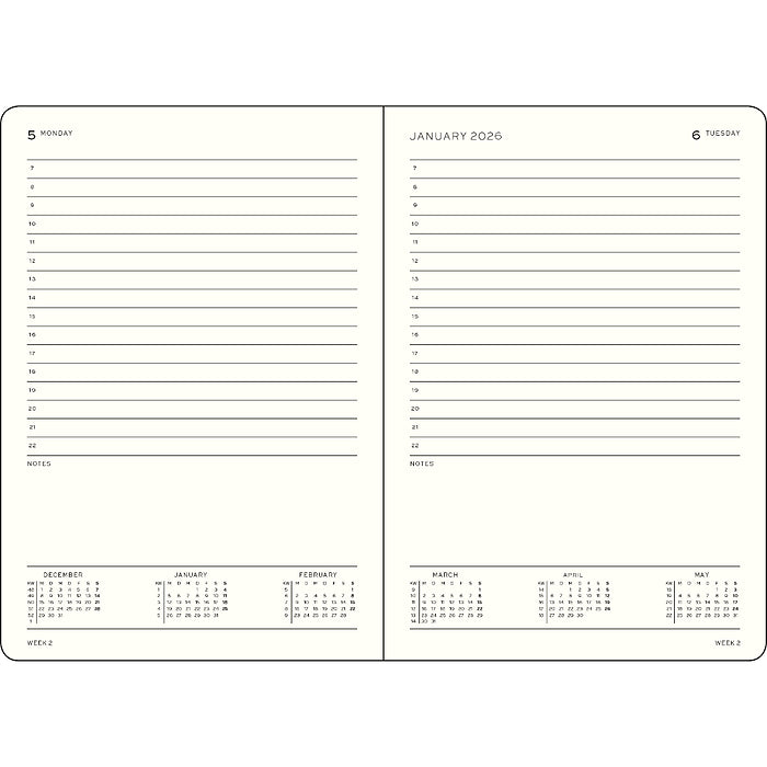 Leuchtturm 1917 - Daily Planner Medium (A5) 2026 - ENGLISH - Agenda 2026