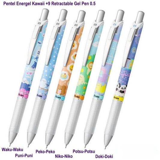 Pentel EnerGel KAWAII+9 Onomatopeya - Retráctil - Tinta de Gel - 0.5mm