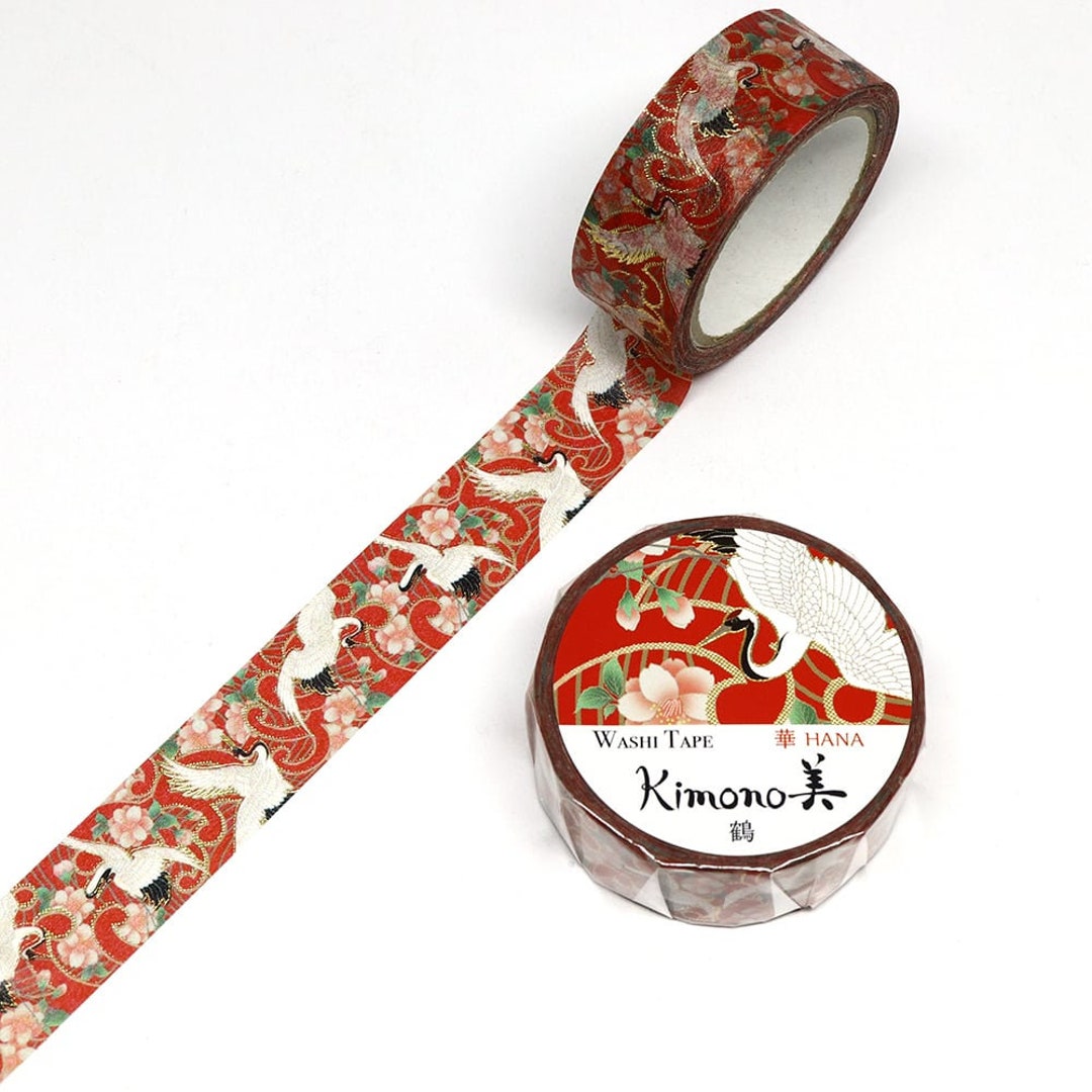 Kimono Beauty Washi Tape - Hana - Crane - 15mm x 7m