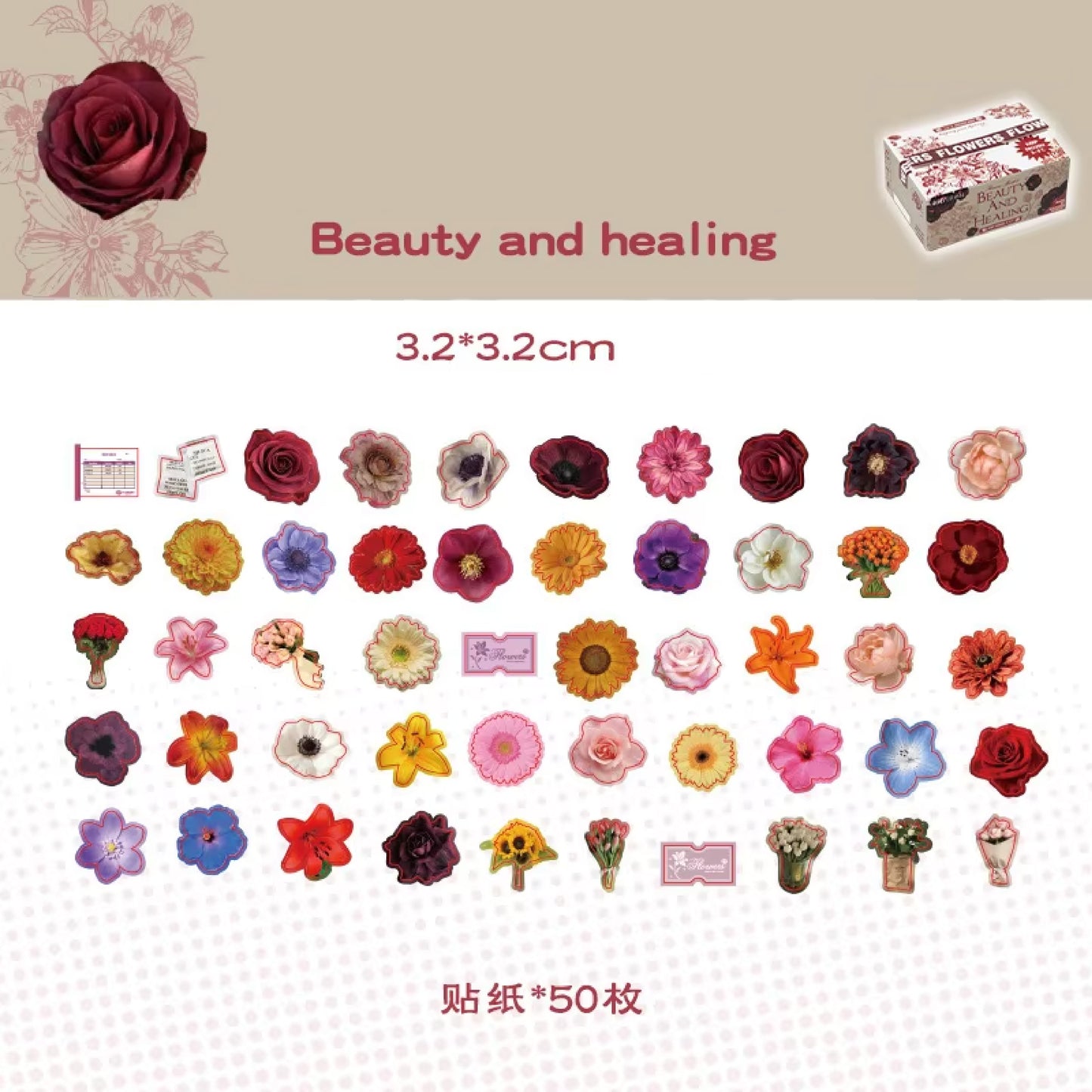 Stickers - Mini Calcomanías Caja de Mercado - 50 piezas