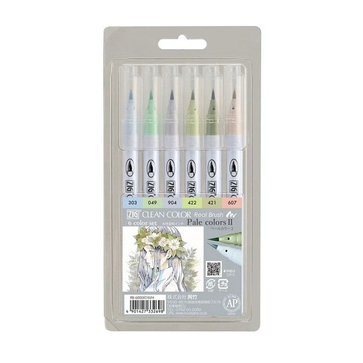 KURETAKE ZIG - Clean Color Real Brush - Set de 6