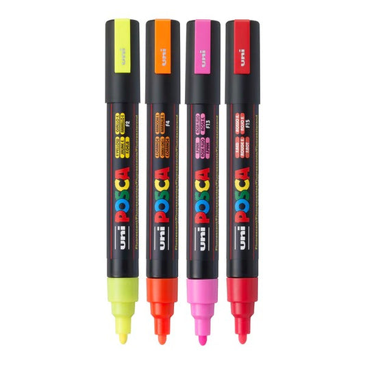Posca PC-5M Neon Color Set (4) Punta Media