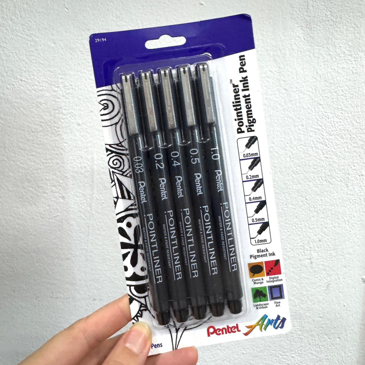 PENTEL - Arts Pointliner Pigment Ink Pen Set