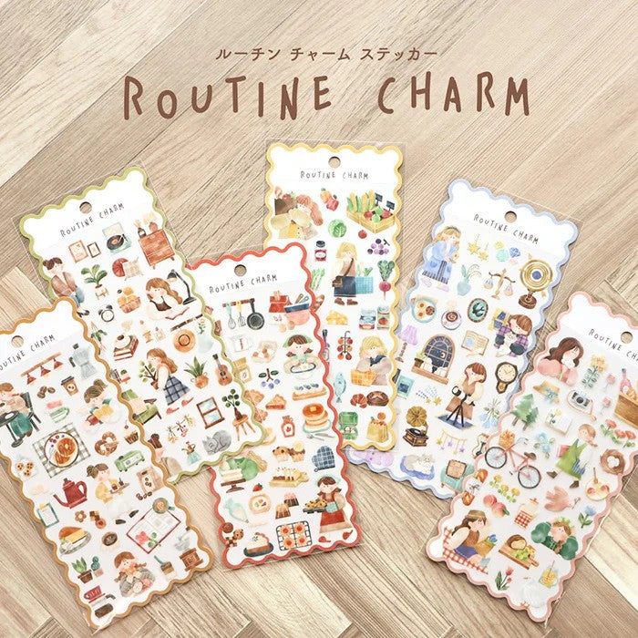 Mind Wave Routine Charm Sticker Sheet - Cafe