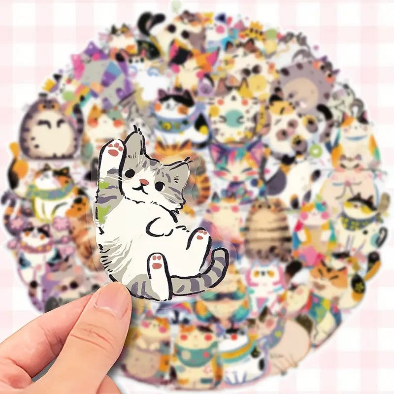 Stickers - Gatitos a Color - 50 unidades