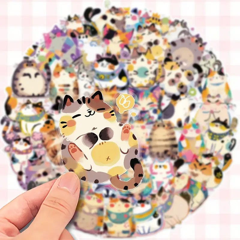 Stickers - Gatitos a Color - 50 unidades