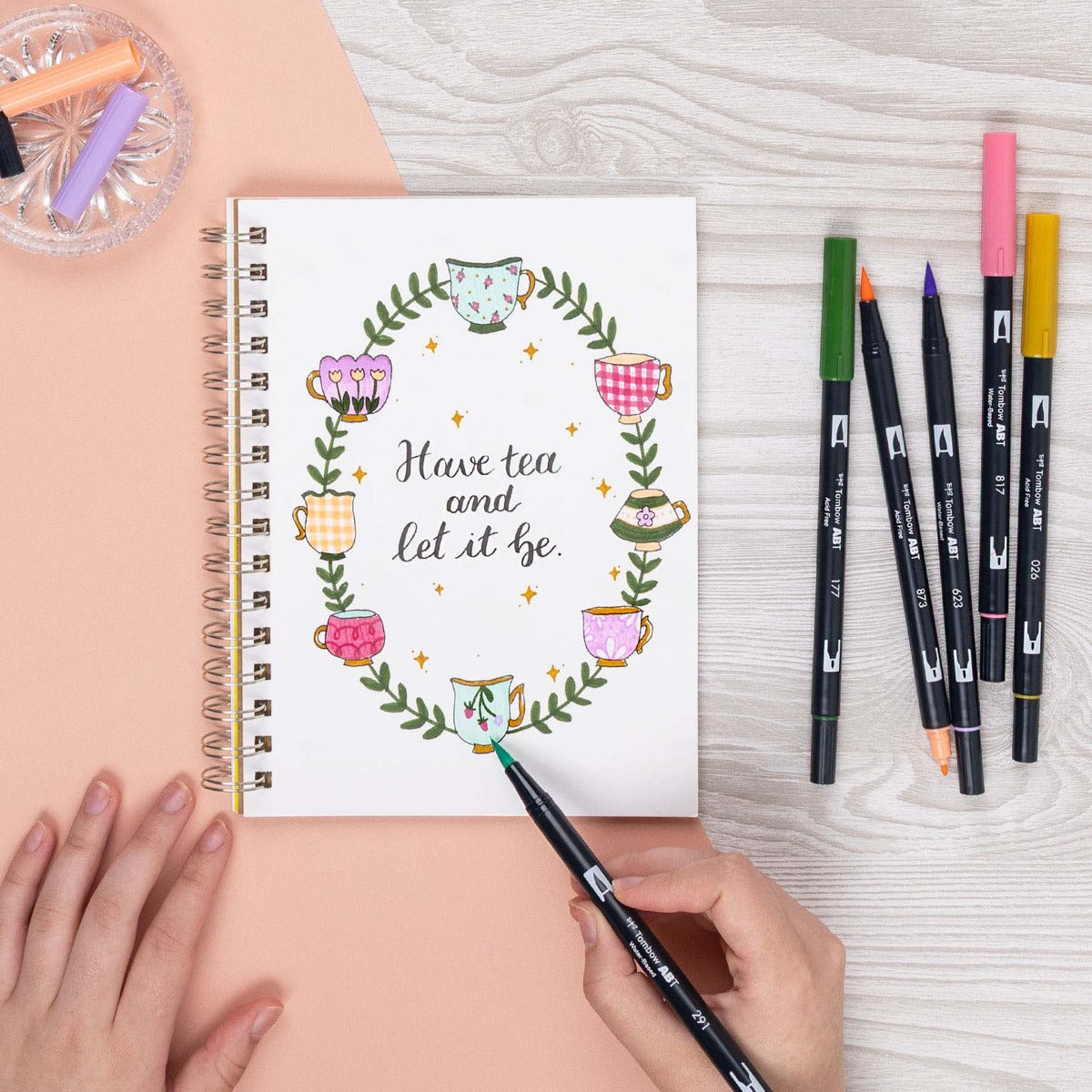 TOMBOW - Dual Brush Pen Set de 6 - Teatime