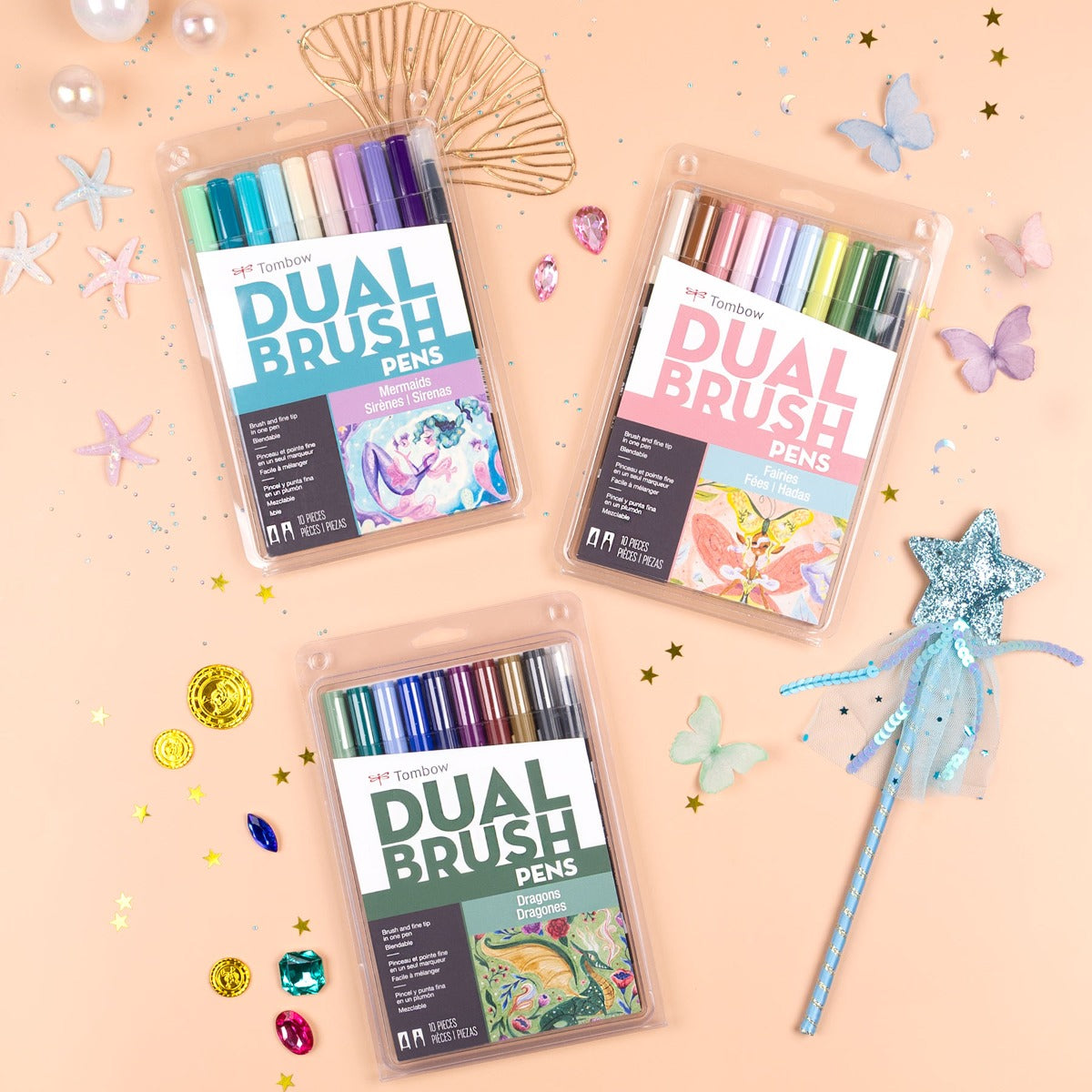 TOMBOW - Dual Brush Pen Set de 10 - Dragons