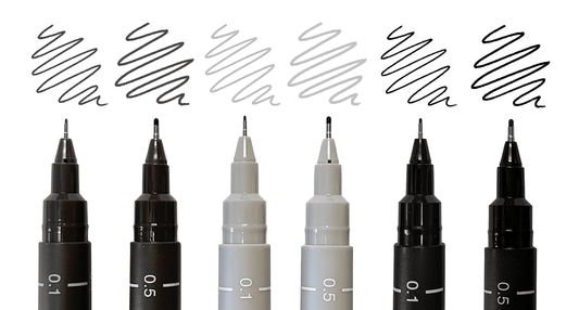 UNI PIN - Fineliner Sets - Negros y Grises