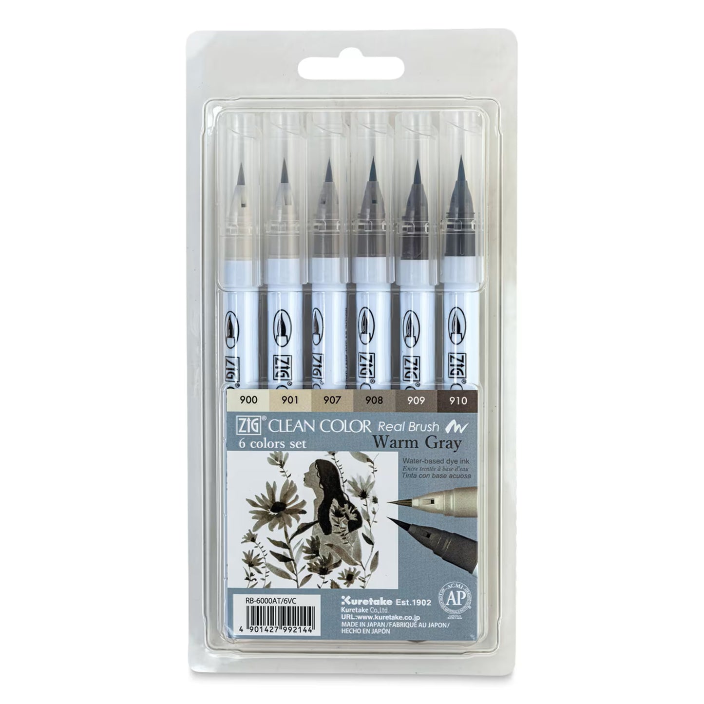 KURETAKE ZIG - Clean Color Real Brush - Set de 6