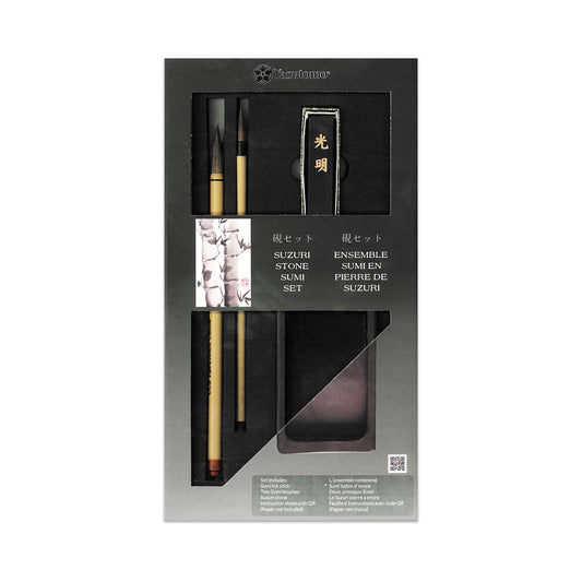 Yasutomo Suzuri Stone Sumi Set