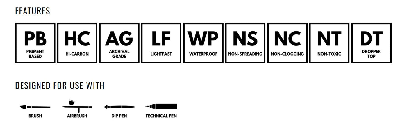 DR. PH. MARTIN'S - Black Star Hi-Carb Waterproof India Ink