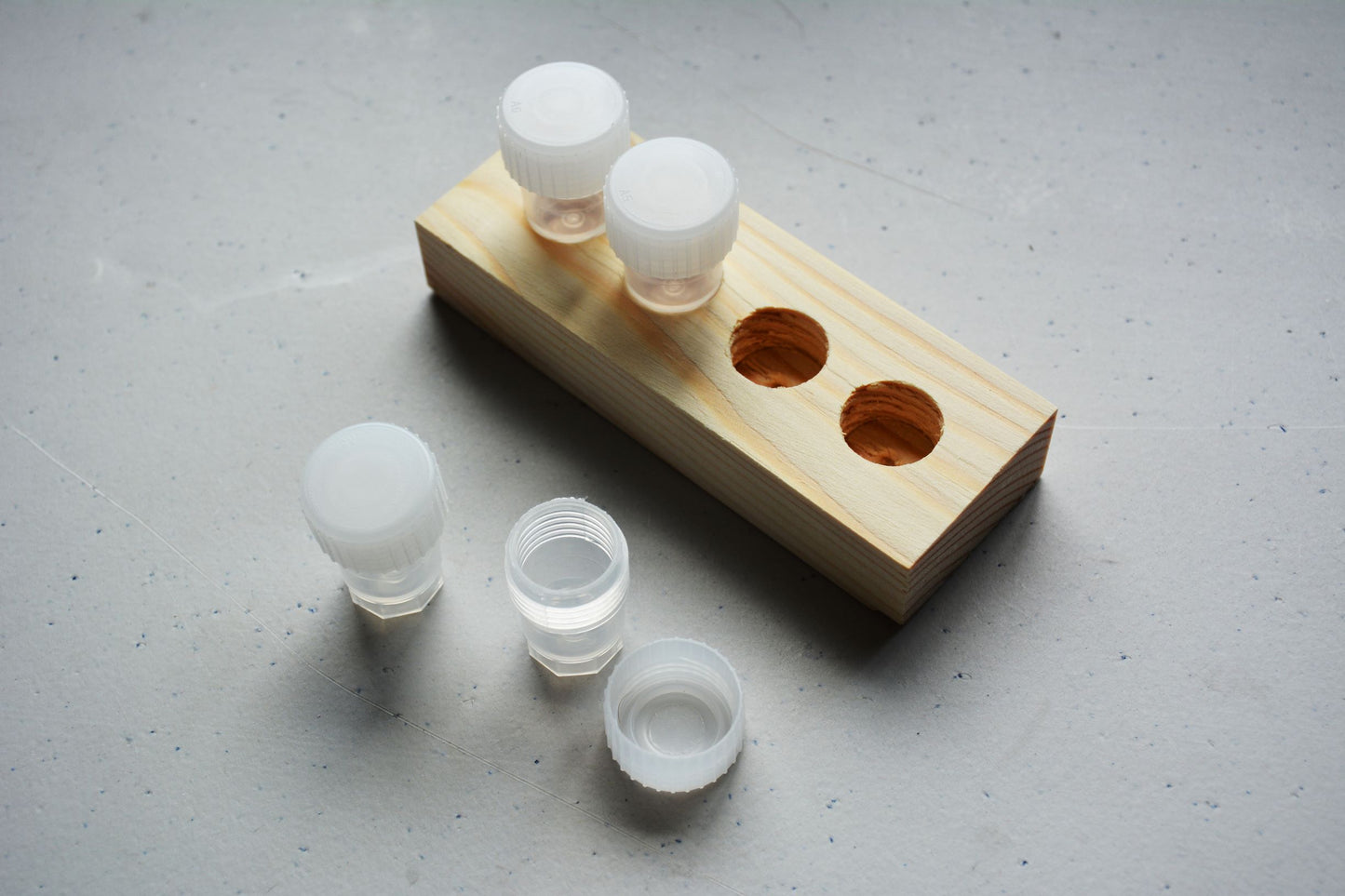 Wooden Base with Mini Inkwells