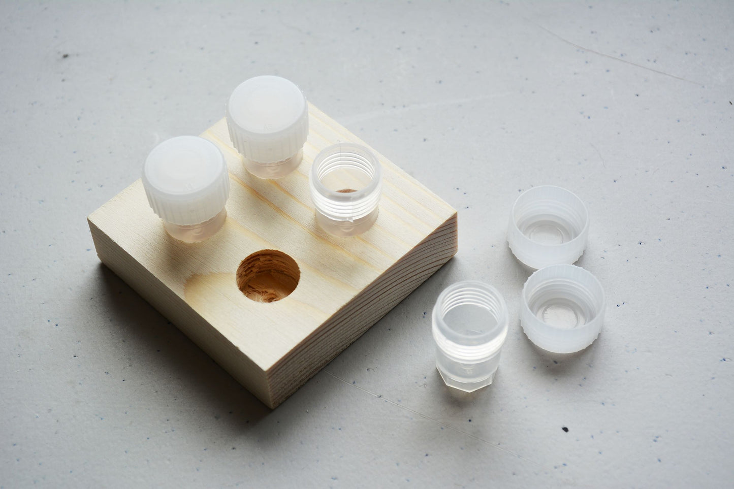 Wooden Base with Mini Inkwells