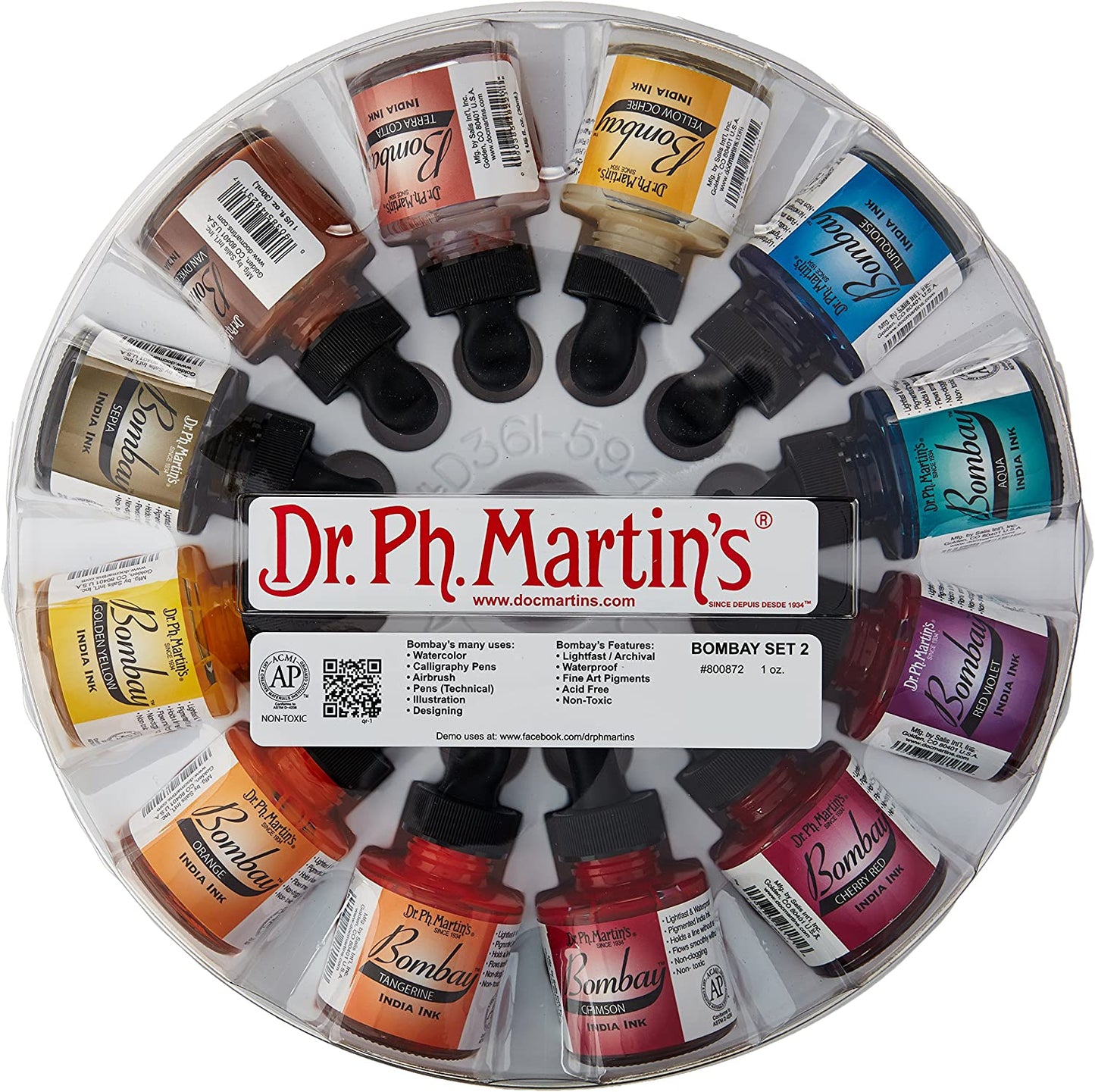 DR. PH. MARTIN'S - Bombay India Inks Sets - 1 oz. (30 ml.)