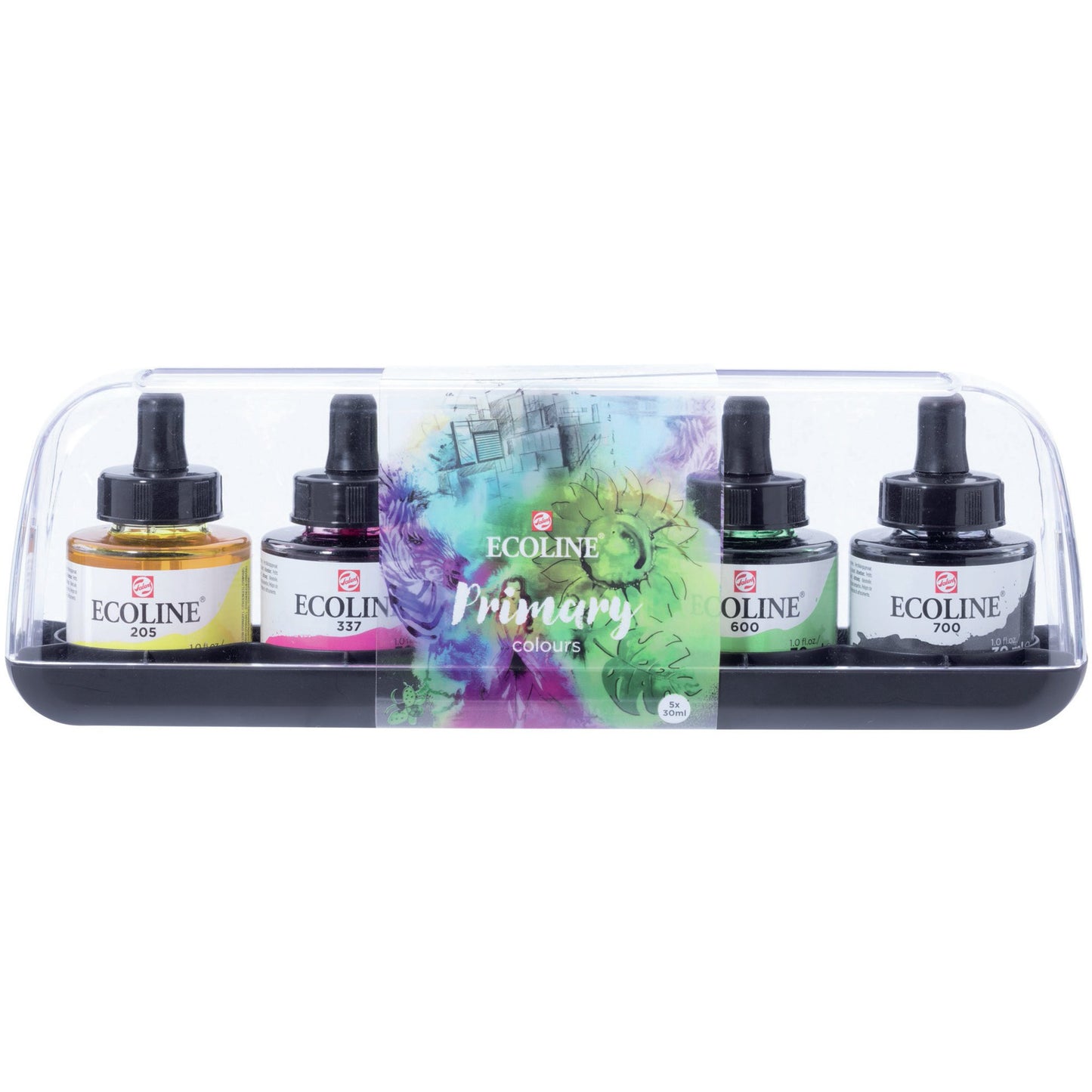 Ecoline Watercolor 30ml Pipette Jar Sets, 10-Color Set