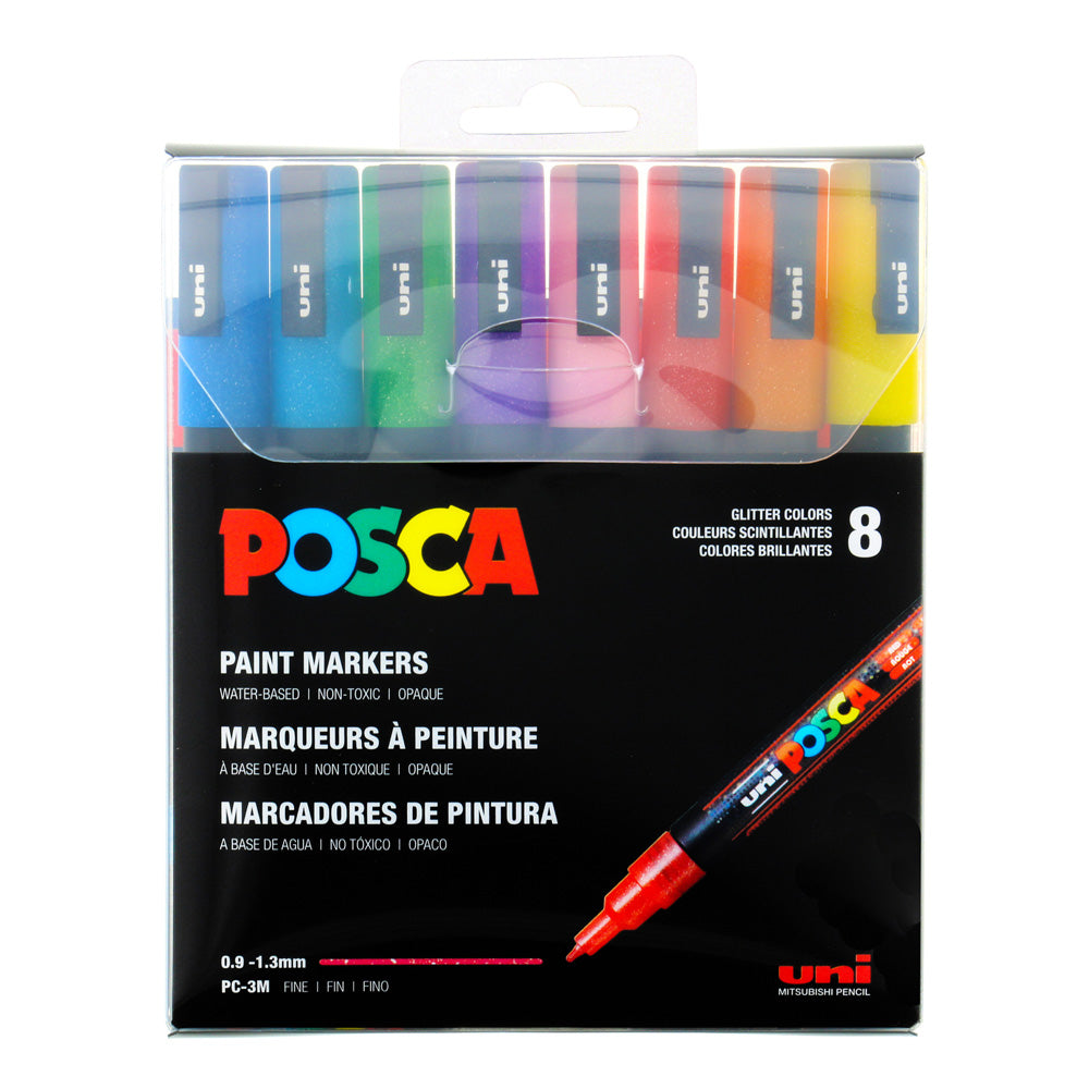 POSCA - Set Colores Escarchados (8) - PC-3M Punta Fina