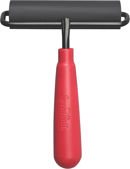 Speedball Deluxe Hard Rubber Brayer with Wire Frame - 4" (Rodillo de Caucho Duro para Linograbado)
