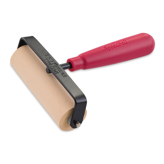 Speedball Heavy Duty Soft Rubber Brayer with Wire Frame - 4" (Rodillo de Caucho Suave para Linograbado)