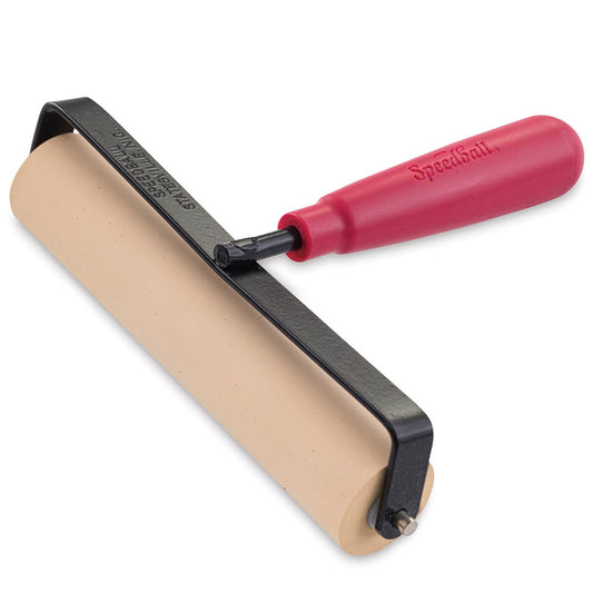 Speedball Heavy Duty Soft Rubber Brayer with Wire Frame - 6" (Rodillo de Caucho Suave para Linograbado)
