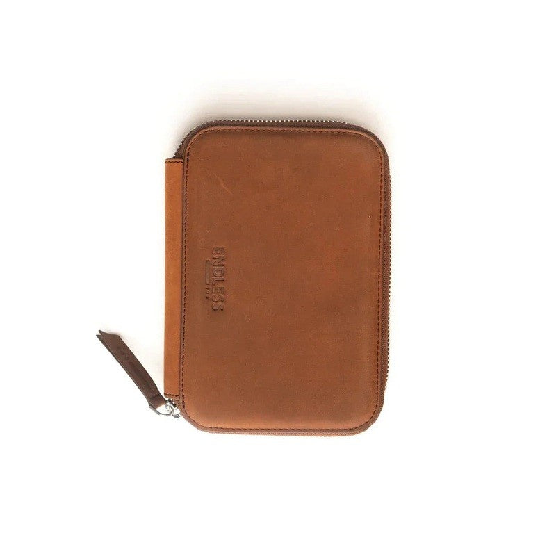 Endless Companion Leather Adjustable 10 Pen Pouch - Brown