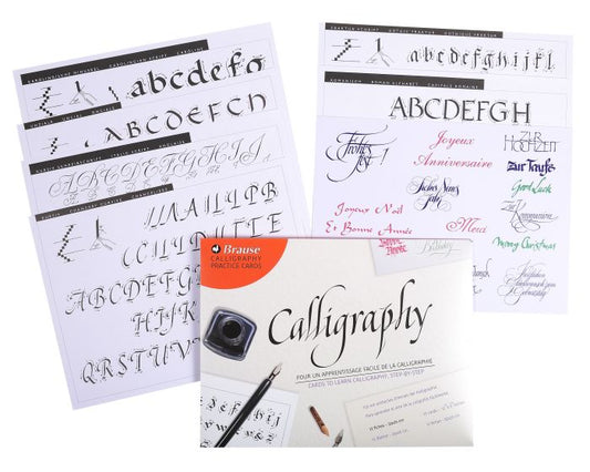 BRAUSE - Calligraphy Step-by-Step Practice Cards (Tarjetas para practicas de caligrafía)