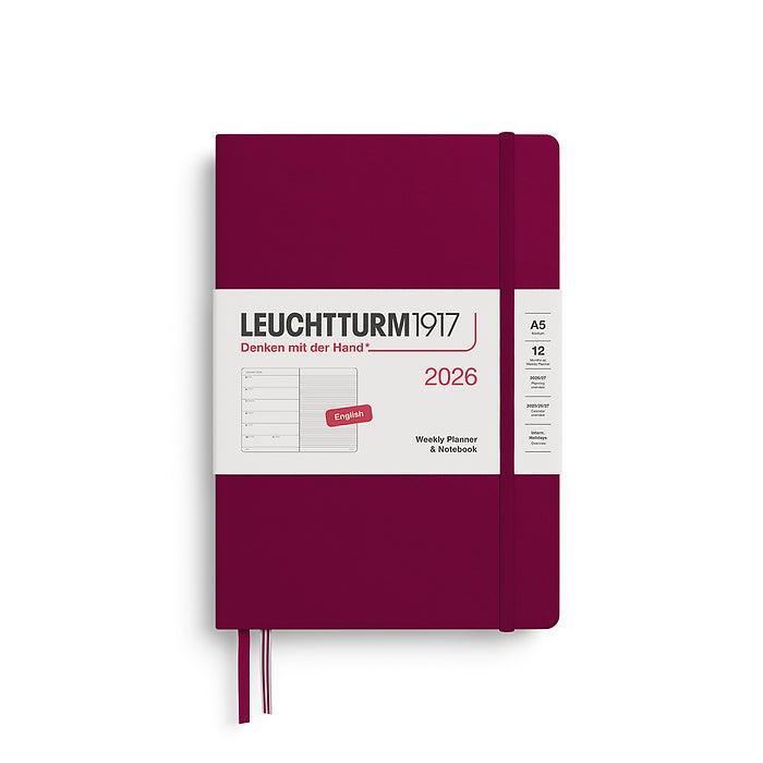 Leuchtturm 1917 - Weekly Planner & Notebook Medium (A5) 2026 - ENGLISH - Agenda 2026