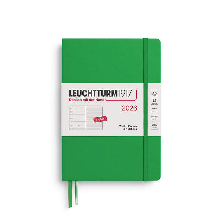 Leuchtturm 1917 - Weekly Planner & Notebook Medium (A5) 2026 - ENGLISH - Agenda 2026