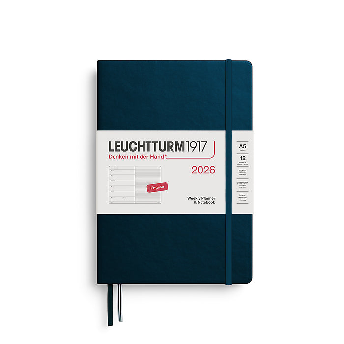 Leuchtturm 1917 - Weekly Planner & Notebook Medium (A5) 2026 - ENGLISH - Agenda 2026