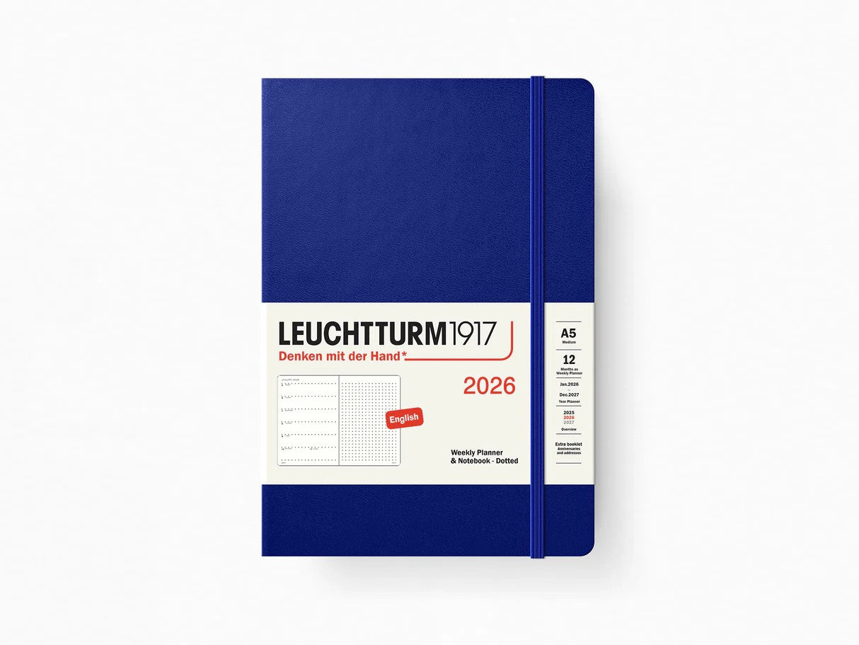 Leuchtturm 1917 - Weekly Planner & Notebook Medium (A5) 2026 - ENGLISH - Agenda 2026