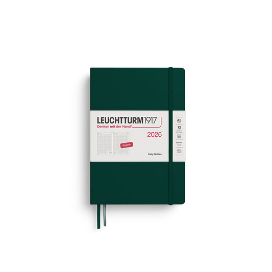 Leuchtturm 1917 - Daily Planner Dotted Medium (A5) 2026 - ENGLISH - Agenda 2026