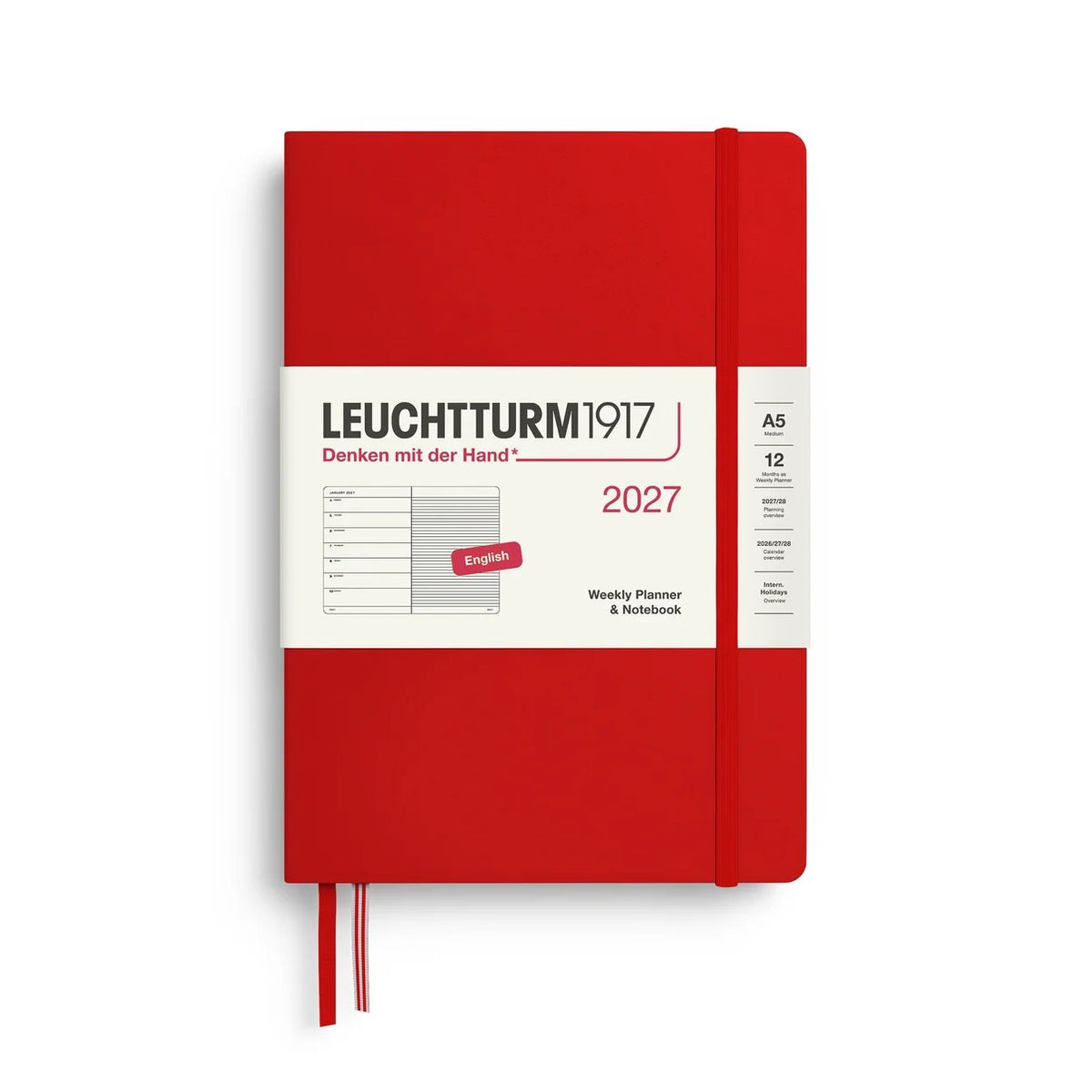 Leuchtturm 1917 - Agenda Semanal y Cuaderno de Raya - Agenda 2027 en Inglés