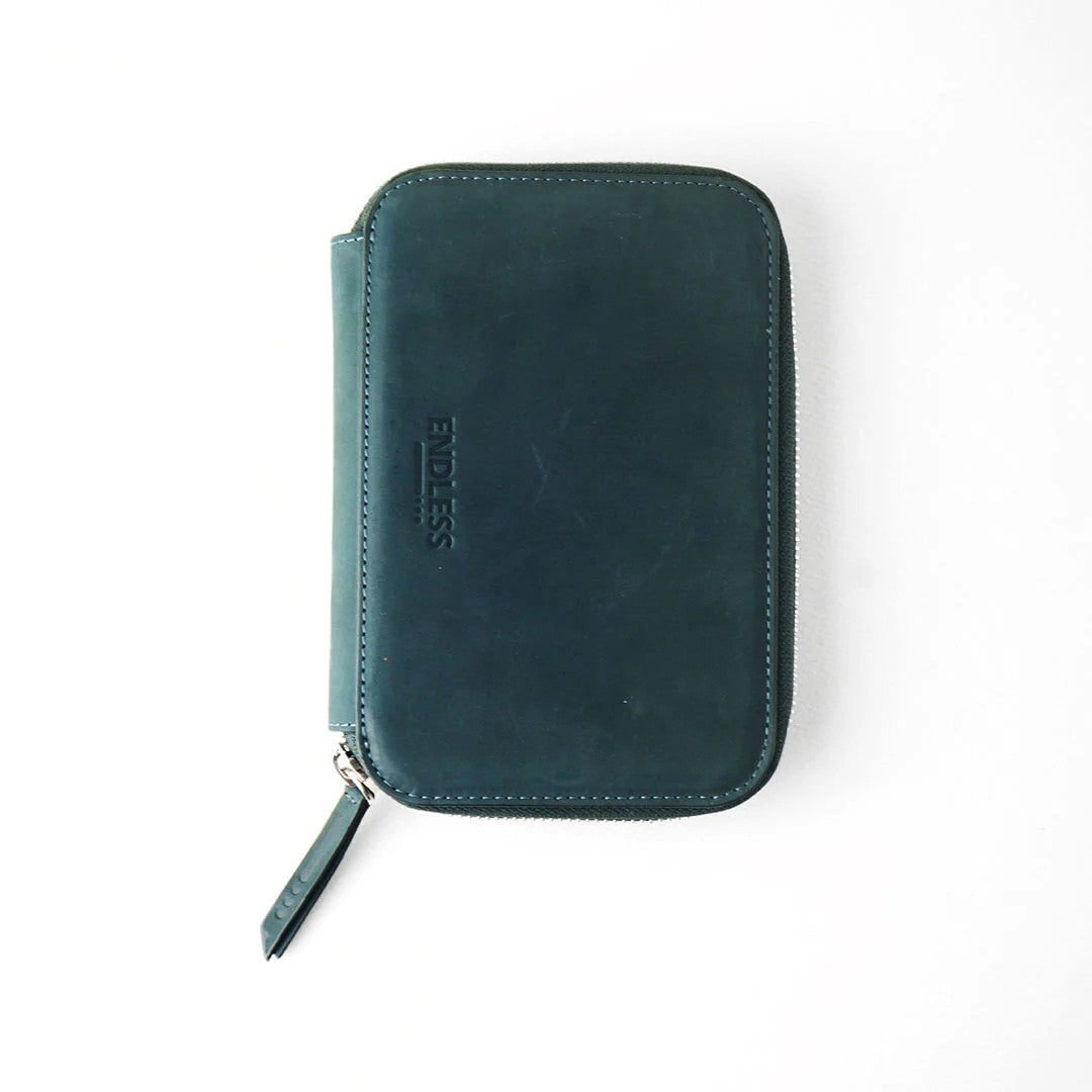 Endless Companion Leather Adjustable 5 Pen Pouch - Blue