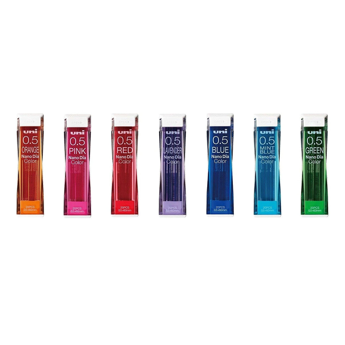 UNI-BALL - Uni Nano Dia Color Pencil Lead Refill Mina - 0.5mm - 20 unidades