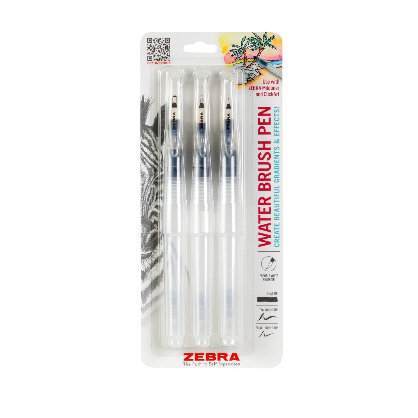Zebra - Water Brush Pen - Set de 3