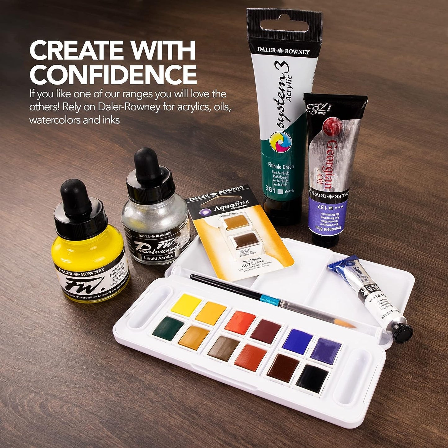 DALER-ROWNEY - Aquafine 12-pc Watercolor Travel Set