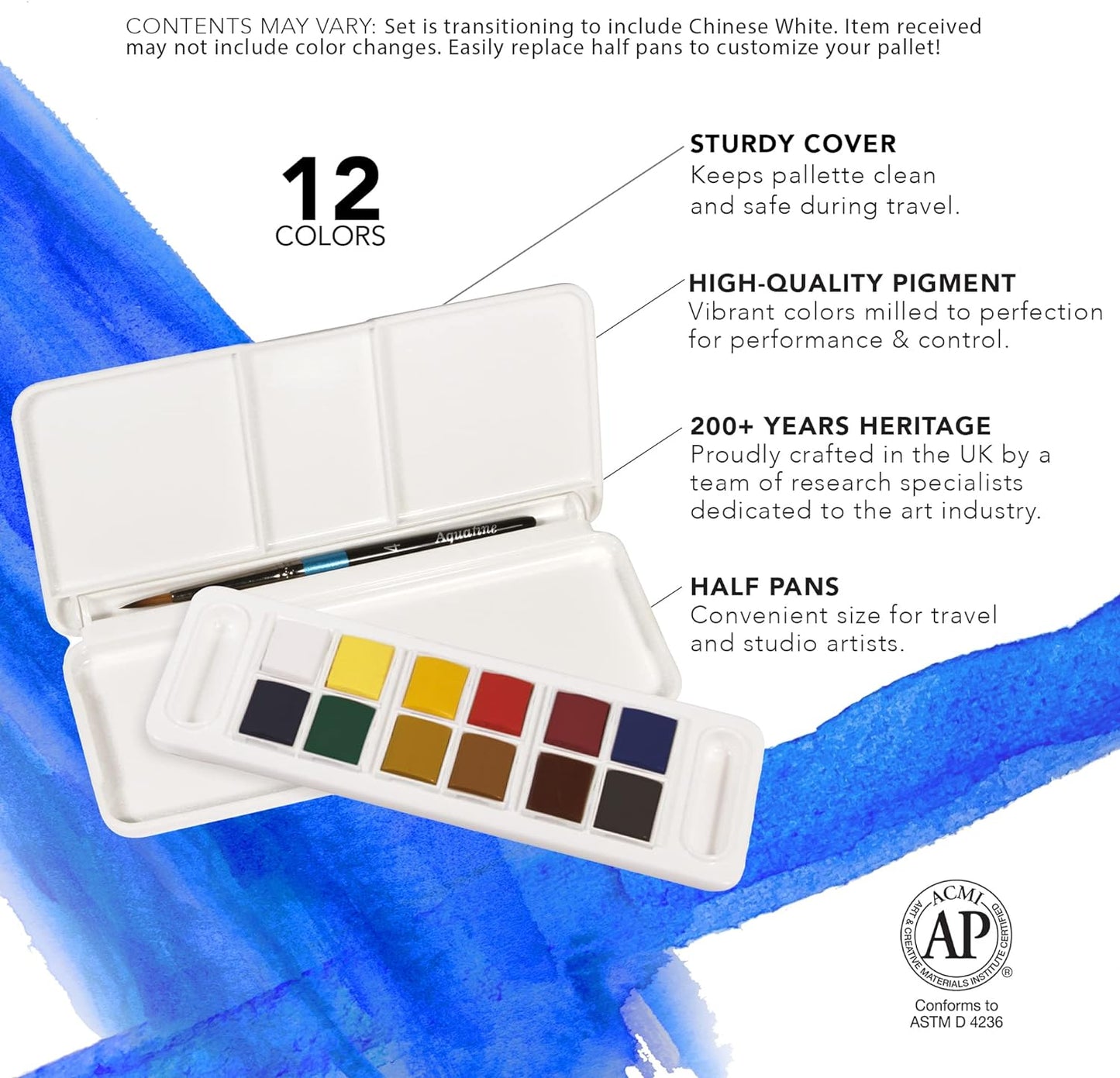 DALER-ROWNEY - Aquafine 12-pc Watercolor Travel Set