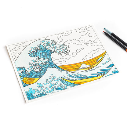 Art History Coloring Books  - Hokusai CAJA GOLPEADA DESCUENTO