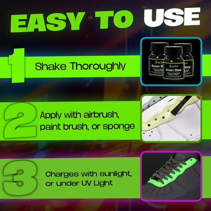 ANGELUS - Glow In The Dark Green Glow Paint (Pintura que brilla en la oscuridad)