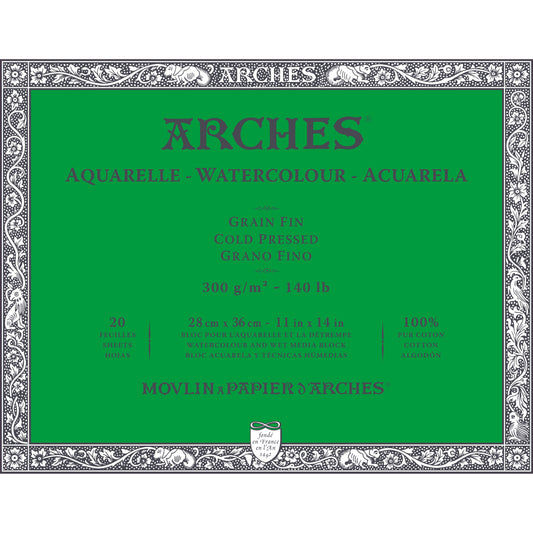 Arches Libretas de Acuarelas (Watercolor Blocks) COLD-PRESSED - Prensado en Frio