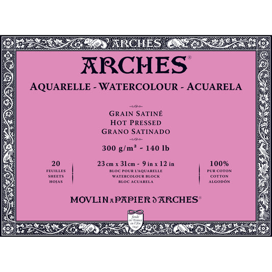 Arches Libretas de Acuarelas (Watercolor Blocks) HOT-PRESSED - Prensado en Calor