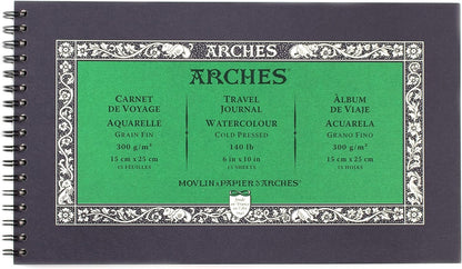 ARCHES - Watercolor Travel Journal - Prensado en Frío Cold Press (Libreta para Acuarela)