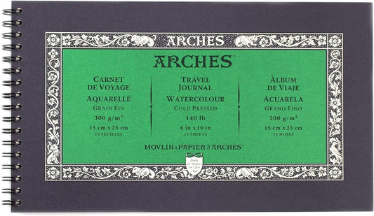 ARCHES - Watercolor Travel Journal - Prensado en Frío Cold Press (Libreta para Acuarela)